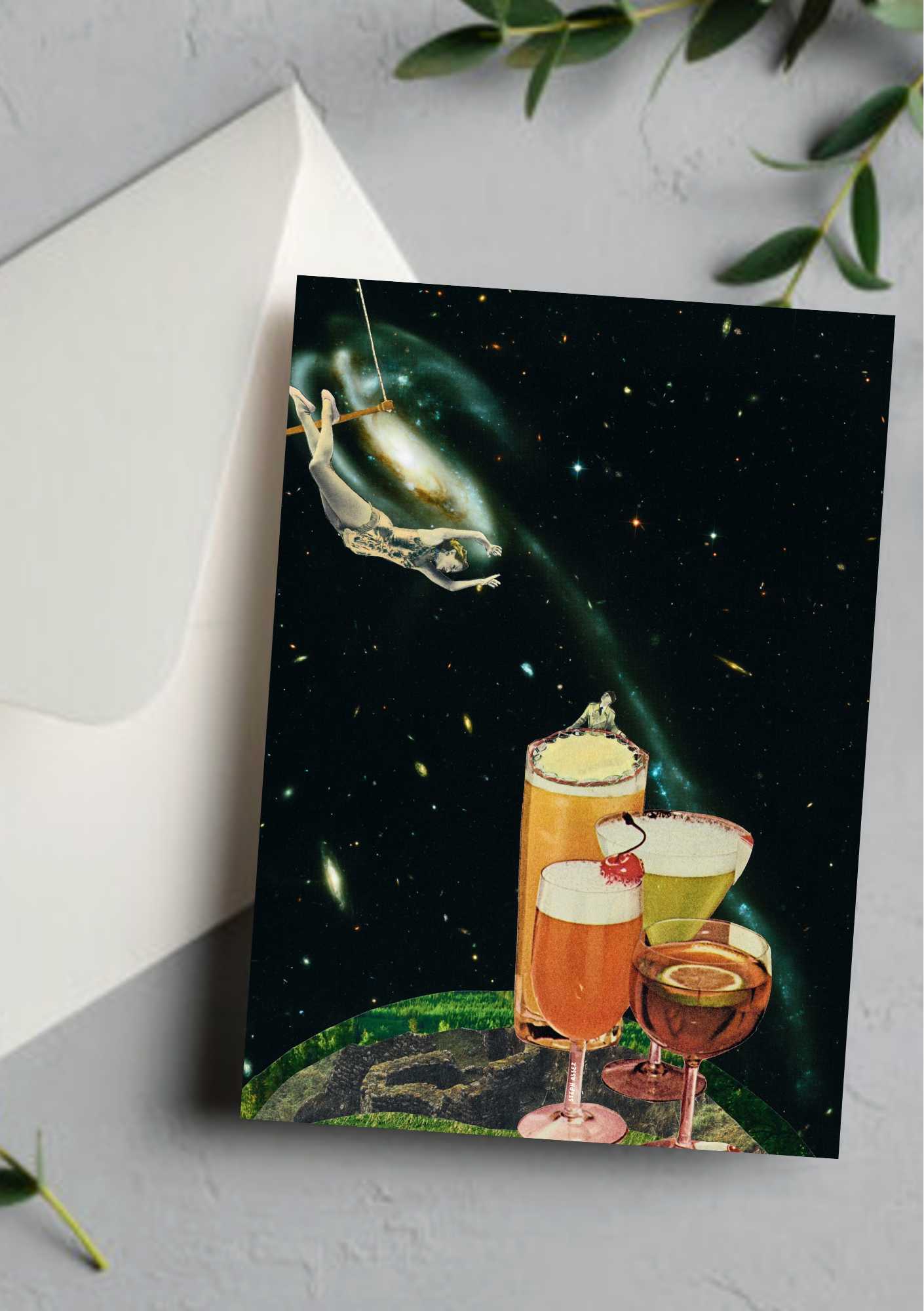 Flying Trapeze – Greeting Card